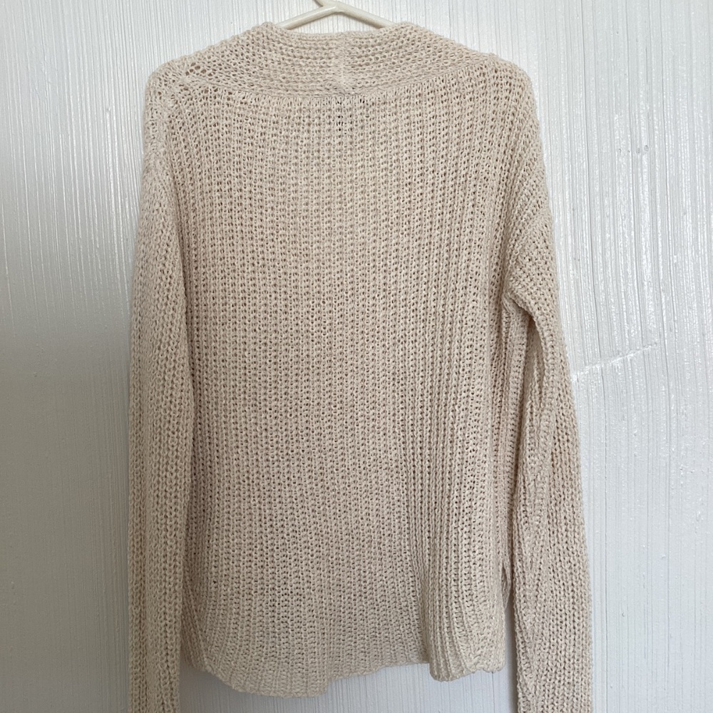 MINT Eileen Fisher organic cotton linen blend V-Neck Cream Knit Sweater XXS - Picture 8 of 8